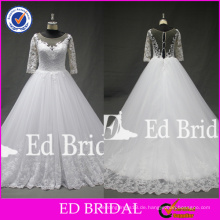 2017 ED Brautfabrik nach Maß Ballkleid-Spitze Appliqued Tulle-weiße Hochzeits-Kleider China